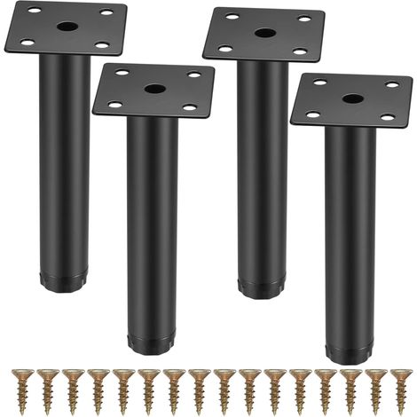 Set di 4 gambe per mobili in metallo, gambe di supporto per mobili regolabili da 15 cm per ripiani da cucina, divano, tavolo, sedia, scrivania, armadio, mobili, piedini regolabili