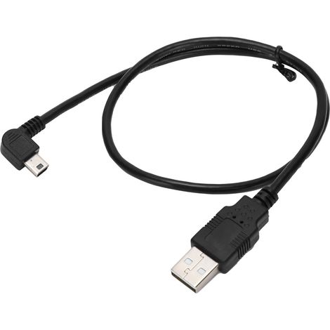 Câble USB A Mâle vers Mini USB B Mâle à Angle Droit pour Charge et Transfert de Données PC (1/5)