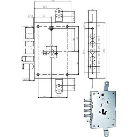 SERRATURA METALLO APPLICARE 668-G01 ISEO