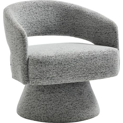 Fauteuil pivotant en tissu chenille gris FEDOTE (1/5)