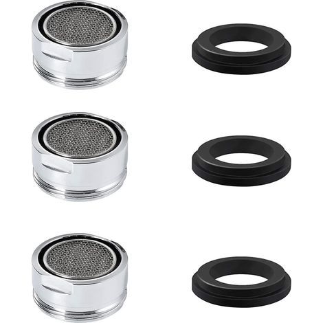 Mousseur Robinet M24, Acier Inoxydable Aérateur de Robinet, Filtre Aerateur Robinet Economie D'eau Avec Filtre en Acier Inoxydable, pour Cuisine Salle de Bain, Filetage Mâle, 24mm, 3 Pièces (1/4)