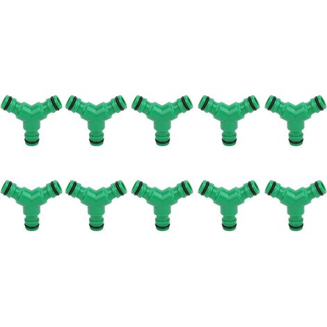 Connecteur Tuyau - Raccord en Y 3 Voies - Pour Irrigation Jardin - Plastique Robuste - 10 Pièces