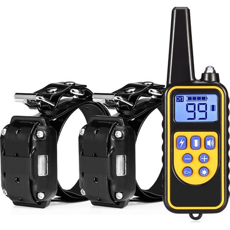 Collare antiabbaio impermeabile con telecomando da 800 metri e 7 modalità di addestramento, ricaricabile, adatto a tutte le razze di cani con 2 collari (1/5)