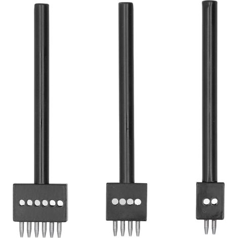 Ensemble de 3 poinçons à plusieurs pointes pour cuir, tailles variées, haute dureté et anti-rouille - Outil professionnel pour ceintures et travaux DIY (4mm inclus) (1/5)
