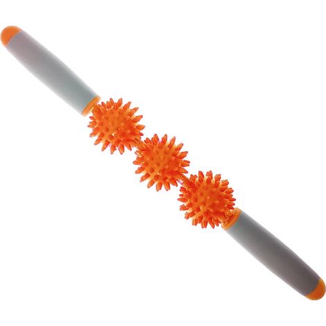 Bâton de massage avec rouleau et 5 balles de yoga pour massage des points de pression, anti-cellulite, amincissement, relaxation musculaire et soulagement du stress.-AquaForge