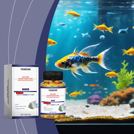 Capsules purificatrices d'eau pour aquarium : éliminent les taches et rendent l'eau claire. Capsules spéciales pour aquariums - 30 g (1/5)