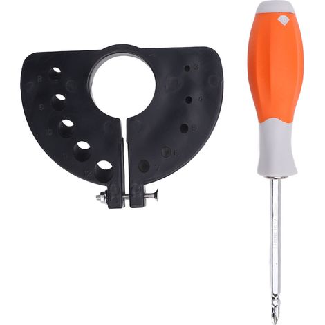 Afilador portátil de brocas multidiámetro fabricado en ABS, compatible con amoladoras angulares. Diámetros: 3, 4, 5, 6, 7, 8, 9, 10, 11 y 12 pulgadas. Accesorio de afilado con destornillador. Color ne (1/5)