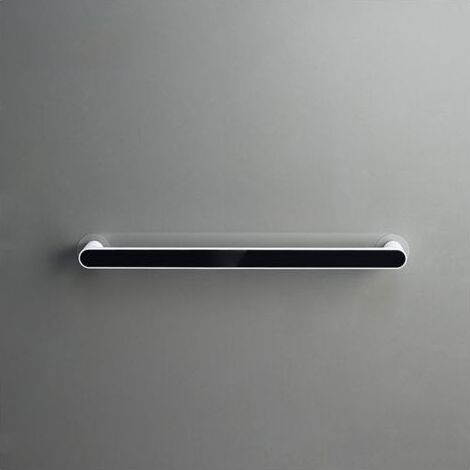Porte-serviettes nordique long et noir, sans perçage, fixation par ventouse, étagère à serviettes de bain, rangement simple et créatif à une seule barre, sans perçage (1/5)