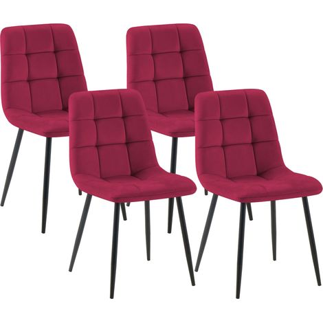 4er Set Esszimmerstuhl Tilde rot Samt (1/5)