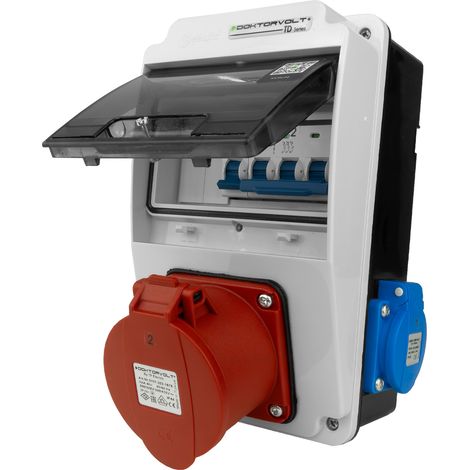 Tableau électrique de chantier XS-S 32 A 2 x 230 V, boîtier Erbetka IP44, protection contre les surintensités, prises Doktorvolt DV-5060-D (1/5)