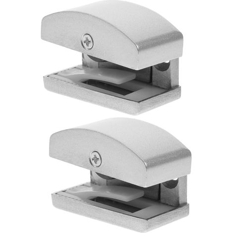 Butée de porte pour porte de douche et porte coulissante en verre Butée de porte coulissante de douche réglable en alliage d'aluminium Guide de sol Porte en verre 5 x 4,2 x 2,5 cm pour salle (1/4)