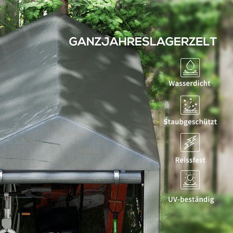 Abri de jardin extérieur, cabane de rangement solide et imperméable, armature en métal, dimensions 1,2 x 1,8 x 1,6 m, gris anthracite