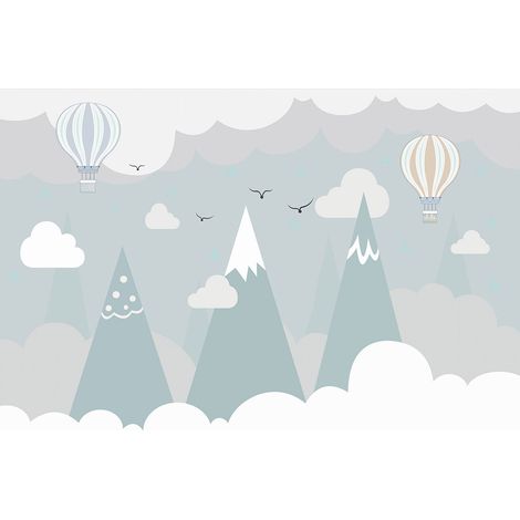 Papier peint panoramique Enfants - Montgolfières - 390 cm x 278 cm (1/2)