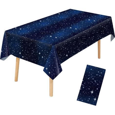 Weltraum Tischdecke 137x274cm blau mit Sternenmuster für Partys