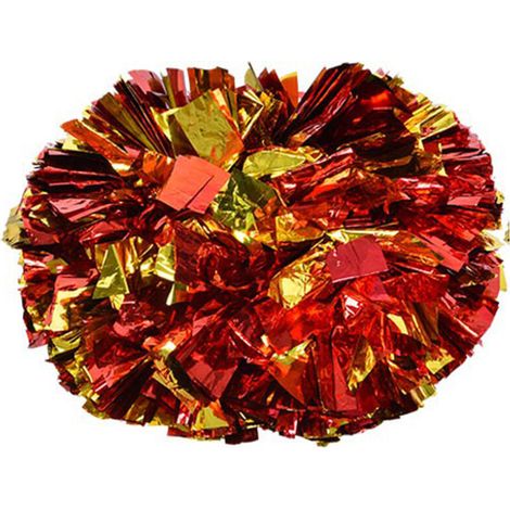 Pompons de cheerleading rouge et or pour compétitions sportives et spectacles de danse (1/5)