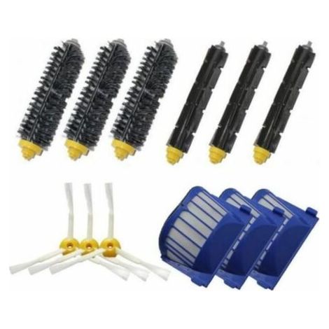 Accessoire pour aspirateur-Kit De 1 paire de extracteur brosse +3 Garde Filtre + 3 Brosse Latérale Pour iRobot Roomba série 600(595 620 630 650 660)..DEBUNS