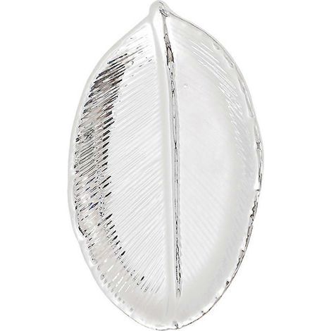 Vide-poches en forme de feuille pour bijoux, en céramique argentée. (1/5)