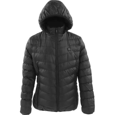 Blouson chauffant 9 zones de chaleur 3 niveaux de température noir veste électrique chauffante pour femme homme sports extérieurs L (1/5)