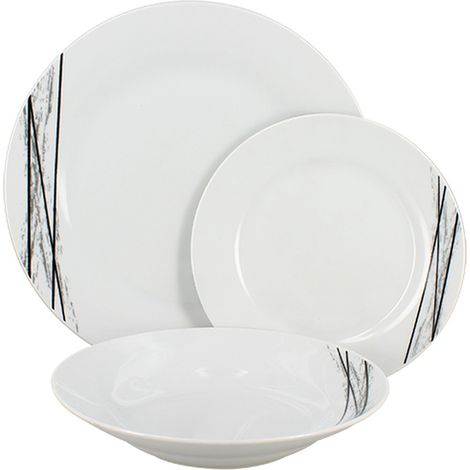 Lot de 36 assiettes en porcelaine, CARBONE (1/2)
