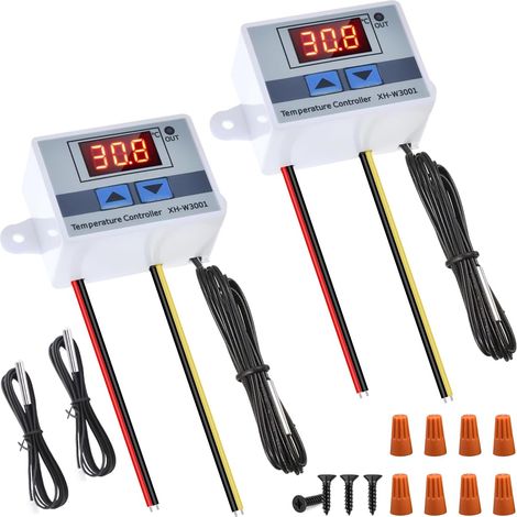 Module de contrôleur de température numérique à LED AC 220V 10A 1500W Thermostat électronique programmable pour Le Chauffage et Le Refroidissement,Plage de -50 ℃ à 110 ℃-2 pièces (1/5)