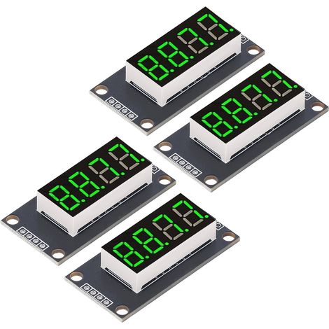 4 Sets Digitalröhren-Anzeigemodul LED 4-stellig 7-Segment 0,36 Zoll TM1637 Treiberchip Grün MRA110E (1/5)