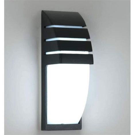 Applique murale LED extérieure, blanc froid 6000K, étanche IP65, pour entrée, couloir, cour, jardin, terrasse, balcon, garage, noir (1/5)