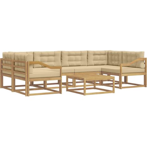 Outdoor Sofa Set with Cushion 5 pcs White and Beige vidaXL (1/5)