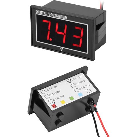 voltmètre numérique étanche à affichage LED 0,56″ (5-130 V, rouge) (1/5)