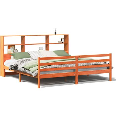 Maison Exclusive - Massivholzbett ohne Matratze Wachsbraun 200x20