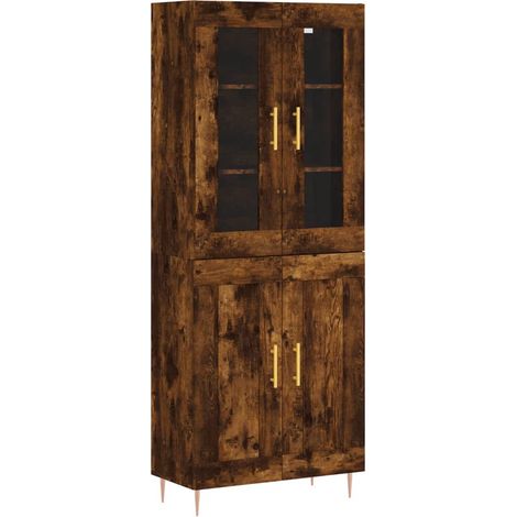 Credenza Rovere Fumo 69,5x34x180 cm in Legno Multistrato vidaXL (1/5)
