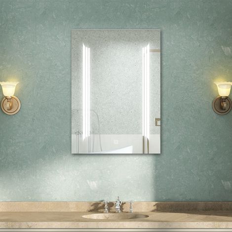 AVER-GROWTH White 400mm Wall Mount LED Bathroom Mirror Cabinet, 3 Colour Adjustable Dimmable Lights & Shaver Socket (1/5)