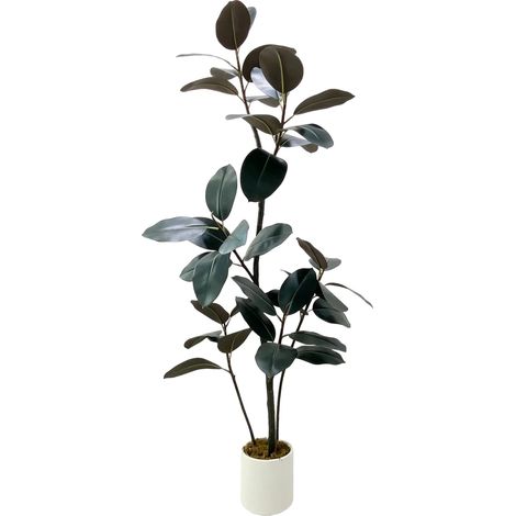 Árbol de caucho artificial, planta de interior realista, fácil de cuidar, Green-a, 150 cm (1/2)