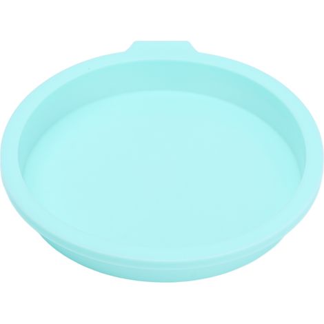Wiederverwendbare Silikon-Kuchenform, Herz- und Rundform, kleine Muffinform, Backform ohne Schneiden, hellblau, kleine Größe. (1/5)