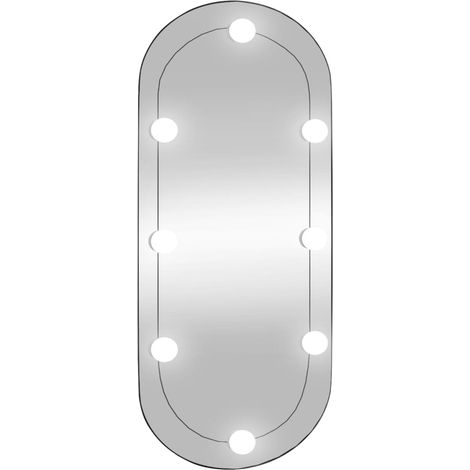 Miroir mural avec lampes LED Miroir à LED mural décoratif pour Maison 35x80 cm verre ovale -44823 (1/5)