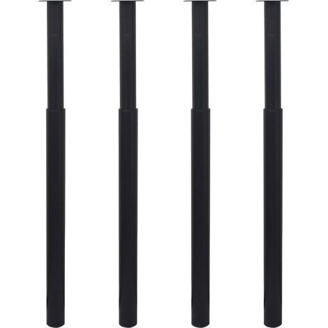 Lot de 4 Pieds de table télescopiques Pieds De Meuble Noir 710 mm - 1100 mm BV572574 - BonneVie (1/5)