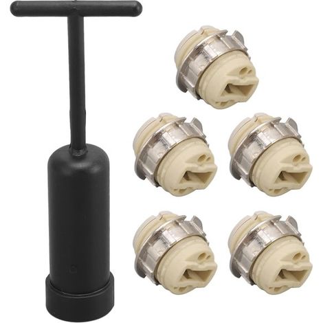 Portalampade in ceramica G9 - con strumento per la rimozione dell'anello del portalampada - resistenti alle alte temperature - anello in lega di zinco - portalampade alogene (1/5)