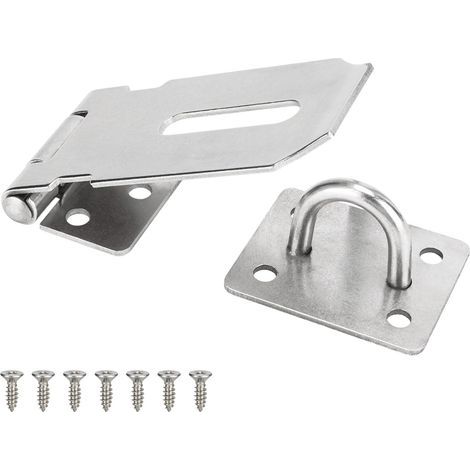 Chiavistello in acciaio inox da 7,6 cm, robusto lucchetto argentato per cancelli, porte e armadi, finitura spazzolata, confezione da 1 pezzo (1/5)