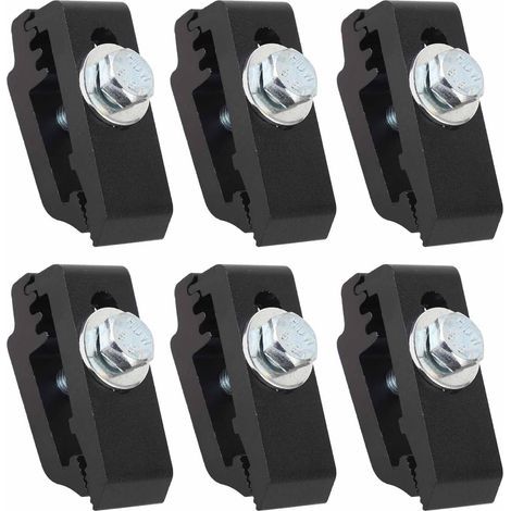 Lot de 6 pinces de montage voiture, haute résistance aluminium, pour lits camion, toit tente, rack vélo, rack moto, camping, noir (1/5)