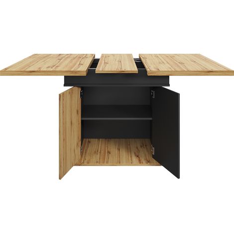 Table extensible 110-140x80 cm, rétro – Pour 4 à 6 personnes, gain de place, idéale cuisine et salon