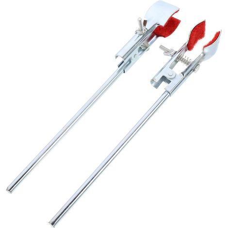 Pinces de Laboratoire Serrage-joints Polyvalents et Pratiques en Acier au Carbone Argenté, Lot de 2 Pièces pour Béchers et Creusets en Recherche Scientifique (1/5)