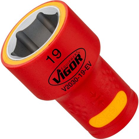 VIGOR Steckschlüsseleinsatz, EV, 3/8 (10 mm) Vierkant hohl, Außen Sechskant Profil, SW 19 mm (1/2)