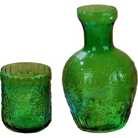 Carafe de chevet et ensemble de verres, pichet d'eau froide de grande capacité, pour chambre à coucher, table de nuit Viridis (1/5)