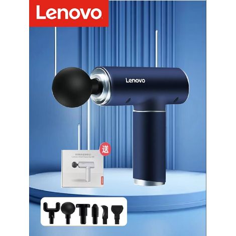 Pistolet de massage électrique Lenovo à 6 têtes pour massage des fascias, mini appareil de massage silencieux et relaxant pour le sport, niveau professionnel, 5e vitesse, pour un massage des tissus pr