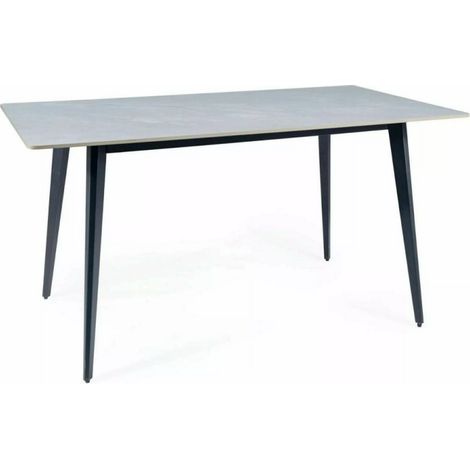 Table à manger "Ivy" - Gris/Noir - L 140 x l 80 cm - Livraison gratuite (1/5)