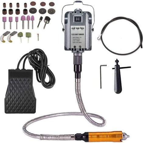1200W Outil Rotatif De Meuleuse à Arbre Flexible Sculpteur électrique, Rotation Avant Et Inversée, Kit De Réparation De Bijoux Travail Métaux, Arbre Flexible En Métal, Avec Arbre Intérieur De Rechange (1/5)