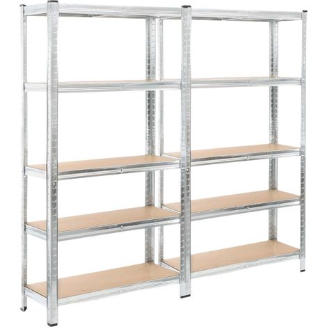 Scaffalatura in metallo Set di 2 scaffali componibili 40x80x180cm in acciaio (1/5)