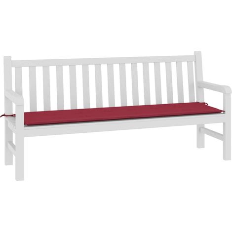 INLIFE Coussin de banc de jardin Tissu Rouge bordeaux 180x50x3 cm (1/4)