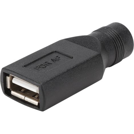 Convertidor de interfaz de alimentación dinámica, adaptador USB 2.0 tipo A hembra a CC 5,5 x 2,1 mm hembra, de amplia aplicabilidad, diseño compacto que ahorra espacio y fácil de usar.