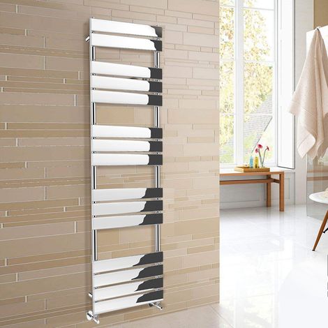WarmeHaus Heated Towel Rail Radiator For Bathroom Ladder Flat Panel Chrome 1600x450mm