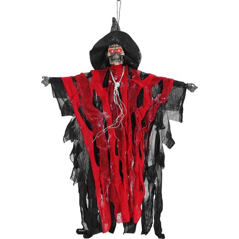 Halloween-Dekoration Spukhaus Hexe Elektrischer Hängender Roter Geist Spukhaus (1/5)